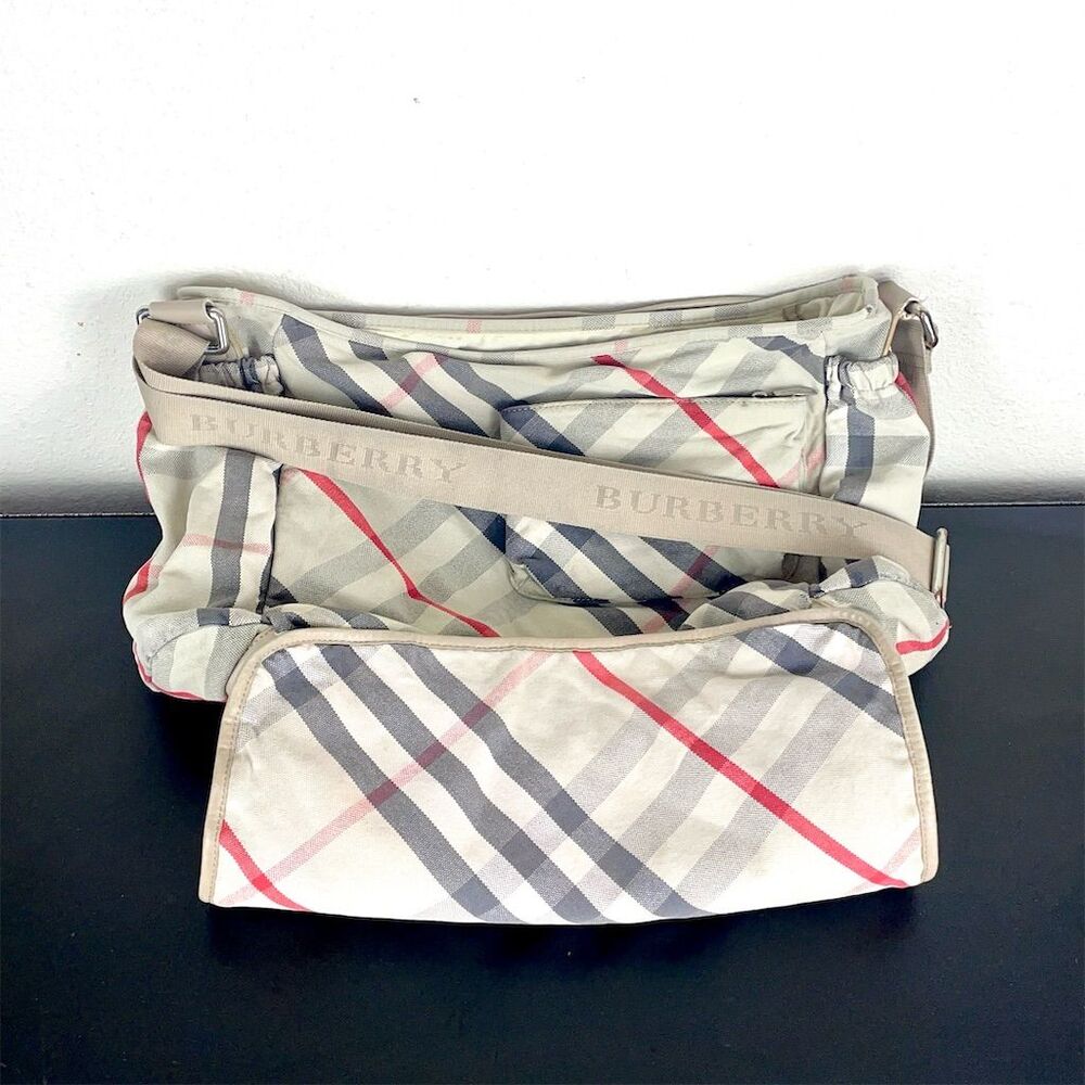 Burberry Cream and Red Check BabyDiaper Bag